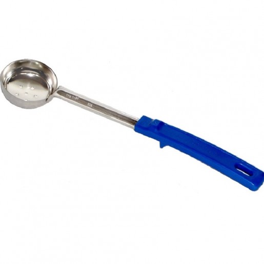 Vollrath - 2 oz. Perforated Spoodle Portion Spoon with Blue Handle