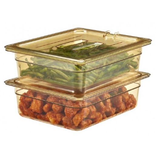 Cambro - H-Pan 1/3 Size Amber High Heat Plastic Food Pan - 2.5 inch Deep - 6 per box