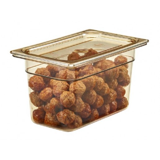 Cambro - H-Pan 1/3 Size Amber High Heat Plastic Food Pan - 6 inch Deep - 6 per box