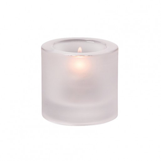 Hollowick - 2.8 in. x 2.75 in. Round Satin Crystal Thick Glass Tealight