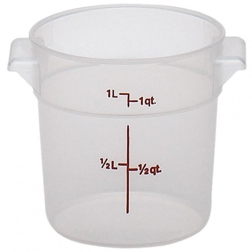 Cambro - 1 qt. (0.9L) Translucent Round Food Storage Container with Measurement Gradations
