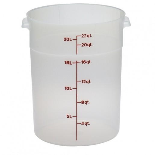 Cambro - 22 qt. (20.8L) Translucent Round Food Storage Container with Measurement Gradations