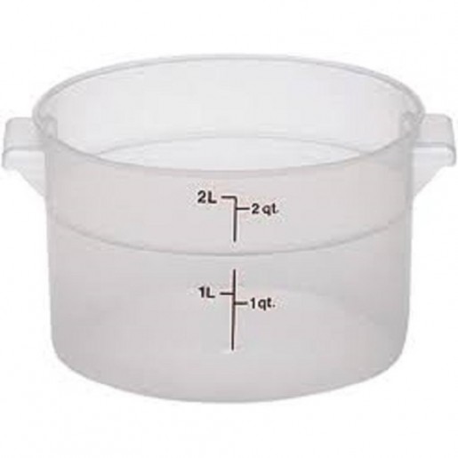 Cambro - 2 qt. (1.9L) Translucent Round Food Storage Container with Measurement Gradations