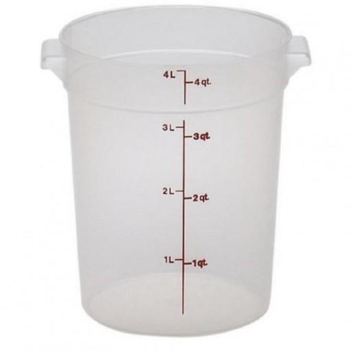 Cambro - 4 qt. (3.8L) Translucent Round Food Storage Container with Measurement Gradations