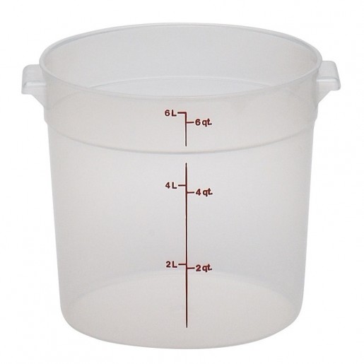 Cambro - 6 qt. (5.7L) Translucent Round Food Storage Container with Measurement Gradations