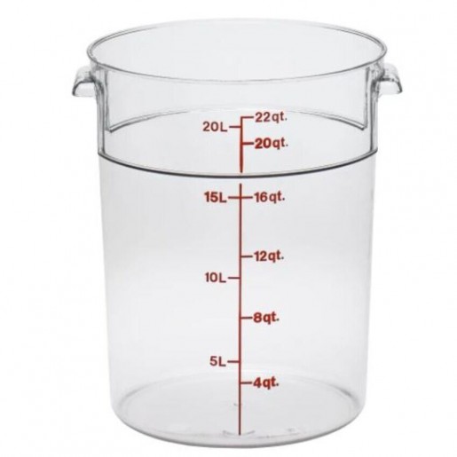 Cambro - Camwear 22 qt. (20.8L) Clear Round Food Storage Container with Measurement Gradations
