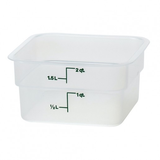 Cambro - CamSquare 2 qt. (1.9L) Translucent Square Food Storage Container with Measurement Gradations