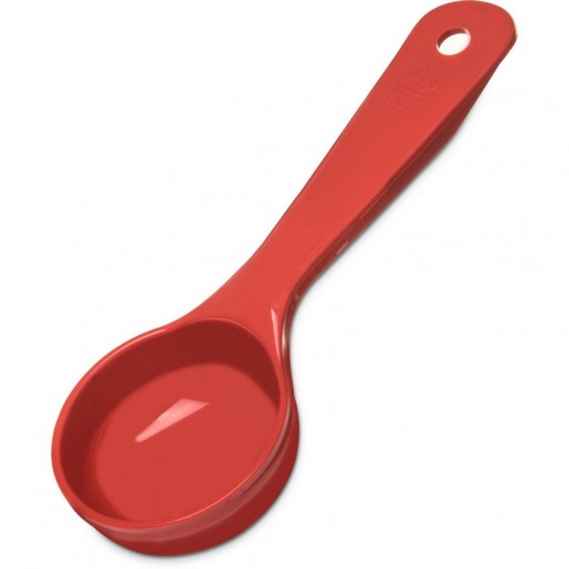 Carlisle - 2 oz. Red Solid Spoon with Short Handle