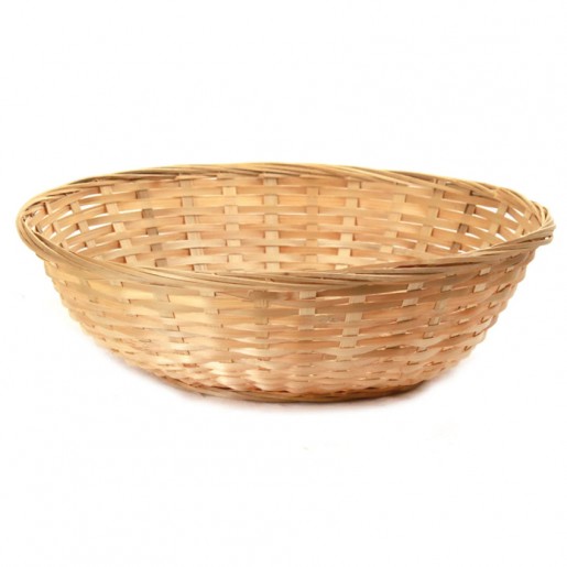 Almac - 8 in. X 2 in. Round Bamboo Basket