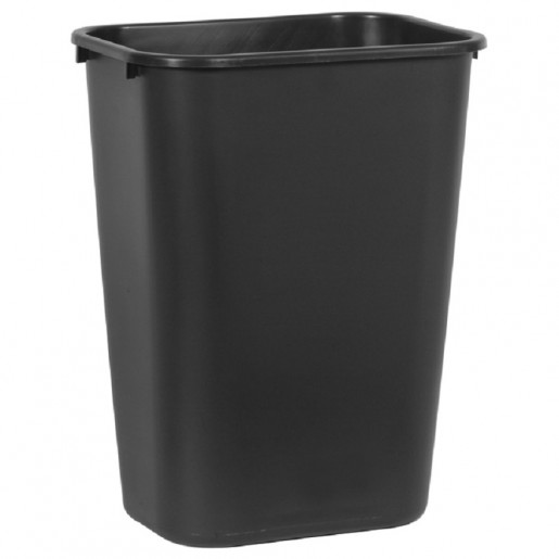Rubbermaid - 39L Black Rectangular Trash Can