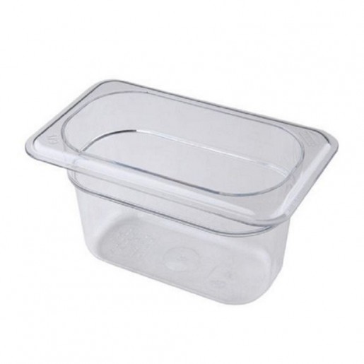 Cambro - Camwear 1/9 Size Clear Polycarbonate Food Pan - 4 in. Deep