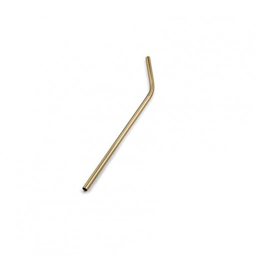 American Metalcraft - 8 in. Gold Stainless Steel Reusable Bent Straw - 12 per pack