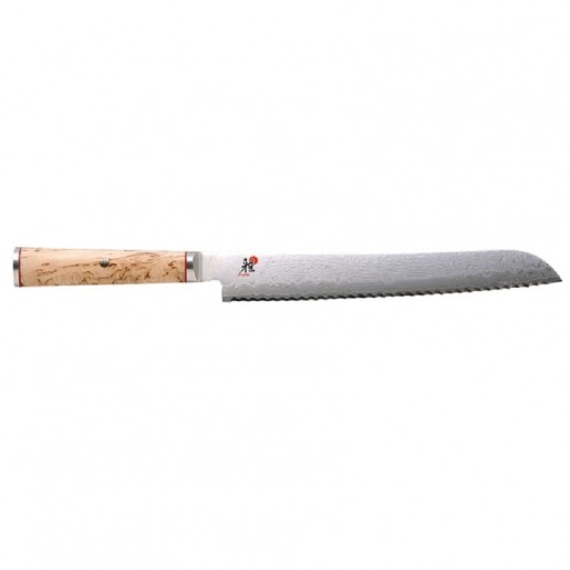 Miyabi - 5000MCD-B Birchwood Handle 9 in. Scalloped Edge Bread Knife