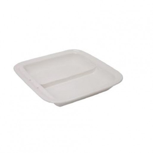 Vollrath - Intrigue 3.7 Qt. Divided Porcelain Replacement Food Pan for Square Chafer