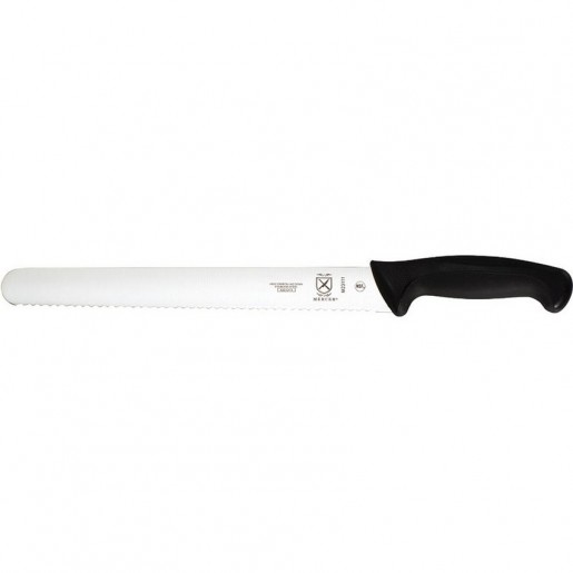 Mercer Culinary - Millennia 11 in. Wavy Edge Serrated Slicing Knife with Black Handle
