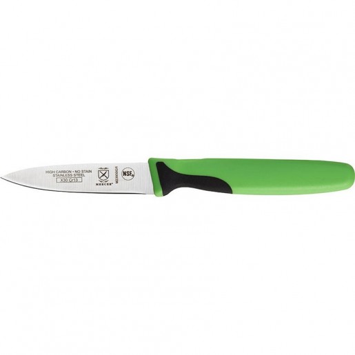 Mercer Culinary - Millennia Colors 3 in. Slim Paring Knife with Green Handle