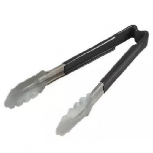 Vollrath - 9 1/2 in. One-Piece Scalloped Tongs with Black Kool-Touch Handle