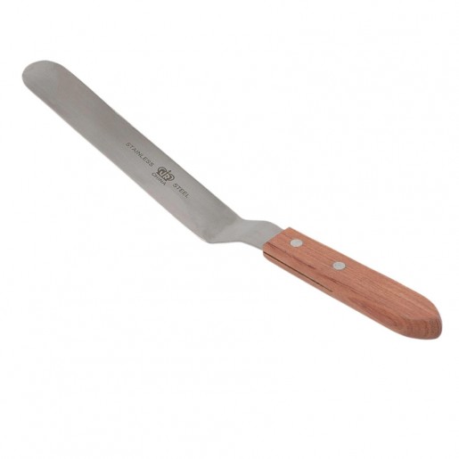 Atelier Du Chef - 4 1/2 in. Offset Icing Spatula with Wooden Handle