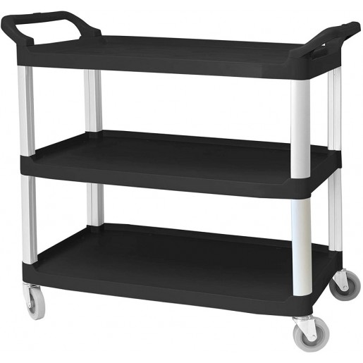 Atelier Du Chef - Black utility cart 3 shelves 31 x 20 x 37 in