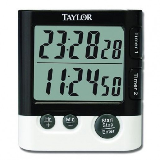 Taylor - 1.5 in. LCD Dual Event Digital Timer & Clock
