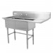 Thorinox - 18 in. X 18 in. X 11 in. Stainless Steel Two Compartment Sink - Right Drainboard