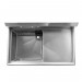Thorinox - 24 in. X 24 in. X 14 in. Stainless Steel One Compartment Sink - Right Drainboard