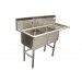 Thorinox - 24 in. X 24 in. X 14 in. Stainless Steel Two Compartment Sink - Right Drainboard