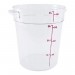 Cambro - Camwear 4 qt. (3.8L) Clear Round Food Storage Container with Measurement Gradations
